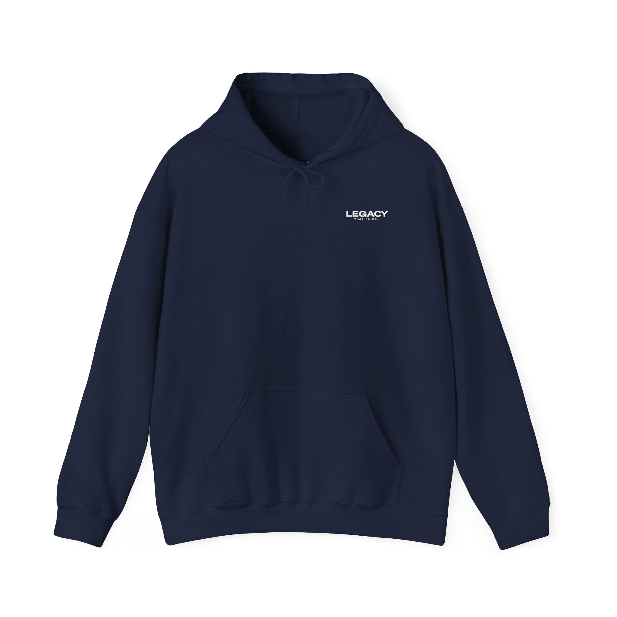 Legacy Hoodie — "Time Flies" Minimalist White Pullover