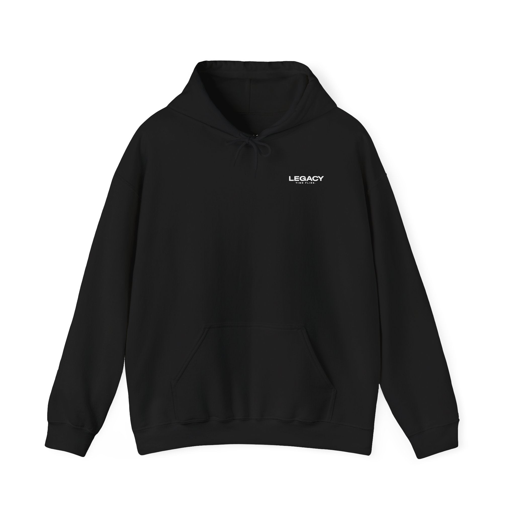 Legacy Hoodie — "Time Flies" Minimalist White Pullover