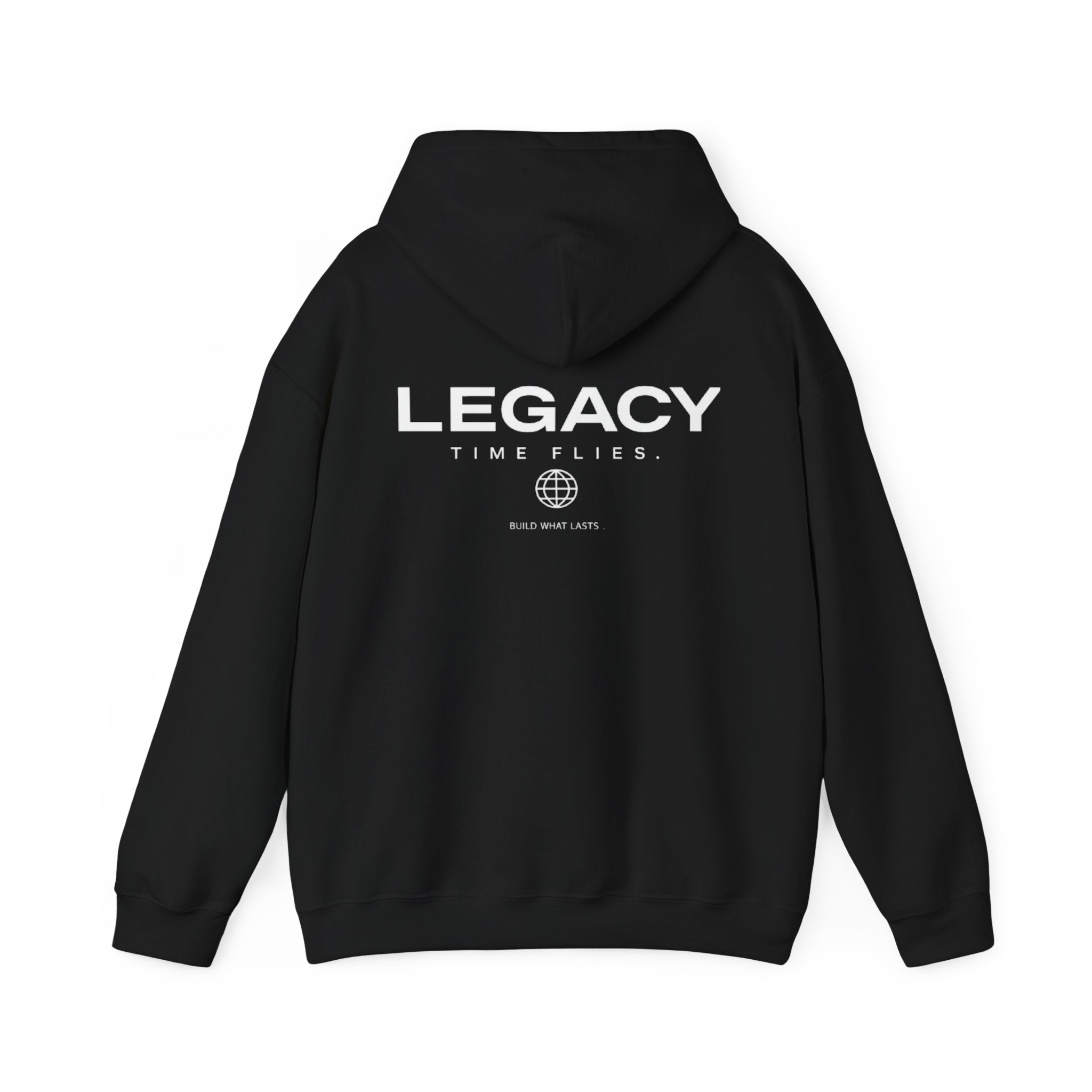 Legacy Hoodie — "Time Flies" Minimalist White Pullover