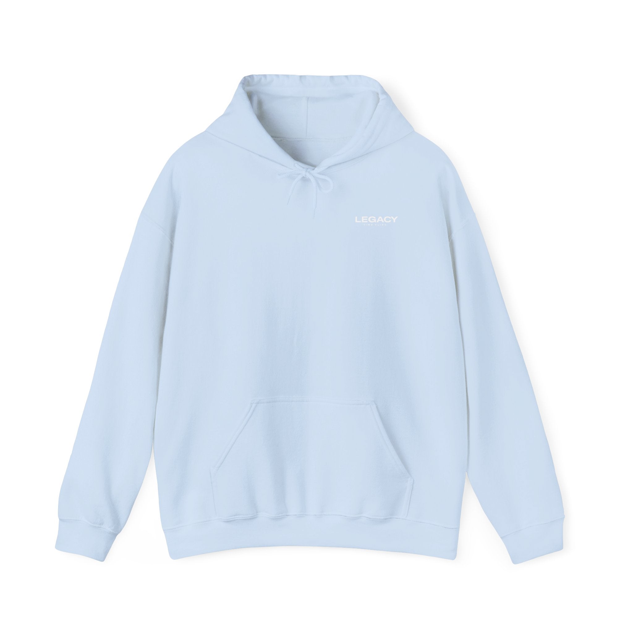 Legacy Hoodie — "Time Flies" Minimalist White Pullover